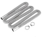 200cm Car Air Parking Heater Tubo de escape con 2 abrazaderas Tanque de combustible Tubo de escape Tubo de manguera Compatible Calentador diesel Plata