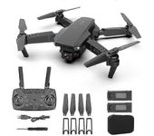 Boeyaa E88 4k Hd Dual Camera Drone con 2.4g Estabilizador de cardán de 6 ejes Rc Quadcopter Wifi Fpv Conexión de aplicación de drone plegable 2cam-...