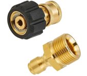 Juego de adaptadores de lavadora de alta presión Kits de conexión rápida para espuma de nieve M22 a 1/4 de pulgada de conexión rápida, 500 BlackGold