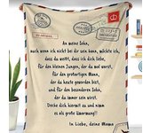 Cartas Manta, Carta de amor personalizada Manta de franela a mi hijo fr