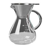 Cafetera de vidrio con filtro Cafeteras de espresso resistentes a altas temperaturas Servidor de café de escala graduada 600ml como se muestra