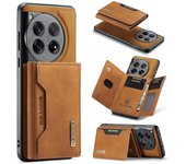 DG. Serie MING M2 para OnePlus 12 5G Estuche de pie de apoyo Funda magnética desmontable para teléfono con billetera - Marrón Multicolor Brown