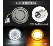 2xMotocicleta Estilo de bala delantera 1157 Conversiones de señal de giro Luz LED para Harley Touring Breakout Road Glide Fat Boy SoftailIluminació...
