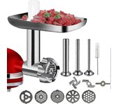 KitchenAid Batidora de pie Accesorio de molinillo de alimentos de metal - Accesorios para picadora de carne con kit para hacer salchichas