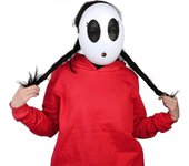 Hoh White Shy Guy Mask Girl Halloween Mask Full Face Mask Costume Cosplay Prop Accessories Blanco