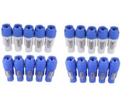 20PCS Conector Powercon macho de 3 pines NAC3FCB enchufe Speakon 20A 250V Conector de enchufe de alimentación de CA azul y Como se muestra