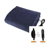 Manta para coche eléctrico, 12 V, Manta calefactora inteligente, 12 V, Manta de viaje de vellón calefactable con temporizador de seguridad patentad...