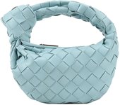 Bolso de mano Bolso de mano tejido Cartera de hombro de mujer de cuero de pu Bolso trenzado de gran volumen Azul