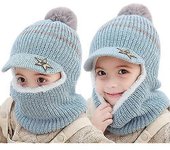 Pasamontañas para niños Gorra gruesa con techo azul