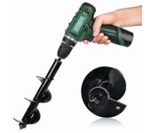 Taladro de tierra Herramienta de taladro de tierra - 4 tamaños de broca de barrena de jardín para excavadora de agujeros en espiral 4CMx45CM
