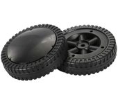 Paquete de 2 ruedas de parrilla de barbacoa Neumáticos negros de 6 pulgadas de rodadura suave para parrillas de barbacoa