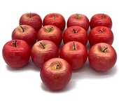 Manzanas realistas 13 PC - Frutas, fruta decorativa para la decoración (rojo)