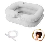 Lavabo de pelo inflable móvil con bolsa de ducha que incluye ducha para personas postradas en cama bozal a prueba de pelo Bañera de ducha del paciente