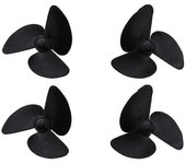 4 piezas de hélice de 3 cuchillas, 4 a la izquierda y 4 a la derecha para 2011-5 Fishing Bait Boat Fish Finder RC Boat Spare Part Negro