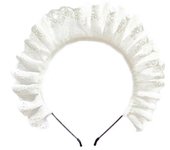Lolita Headband Elegante Patrón Hueco Hairhoop con Encaje Plisado para Cosplay
