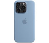 Funda de silicona para iPhone 15 Pro compatible con MagSafe-aaba Azul claro