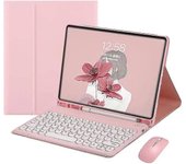 Ipad Mini 6 2021 Color Keyboard Case Mouse Lindo tecla redonda Ipad Mini 6ª generación 8.3 pulgadas Wireless Bluetooth Detachable Keyboard Cover wi...