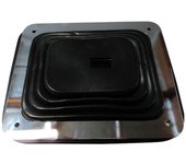 Para Hurst Rubber Shifter Boot con placa cromada 5 5/8 pulgadas x 6 3/4 pulgadas Manual Automático 350
