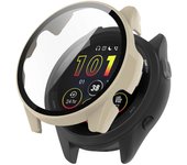 Para Forerunner 265 Reloj Inteligente Caja De Reloj De PC Con Protector De Pantalla De Vidrio Templado-Negro