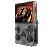 R36S Consola de videojuegos portátil retro Sistema Linux Pantalla IPS de 3,5 pulgadas Reproductor de video de bolsillo portátil 128GB Juegos-Negro