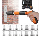 Clavadora de aire integrada, clavadora de clavos de acero manual de 3 marchas de potencia con 50/100 piezas de clavos redondos, zxin 100% nuevo Pis...