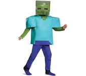 Disguise Zombie Minecraft Deluxe Mojang Mob Player Videojuego Disfraz de niño niño Verde Small (4-6)