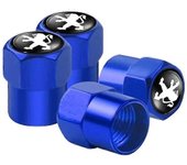 Tapas de válvula de neumáticos de estilo de automóvil de 4 piezas para Peugeot 308 208 3008 508 307 407 Accesorios para automóviles- Blue 4pcs
