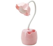 Lámpara de escritorio LED Flower Pen Holder A1 Rosa