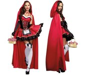 Disfraces de Halloween para mujeres adultas Caperucita Roja Disfraz Disfraz de fantasía Fiesta de carnaval Capa de reina Cosplay de hadas Uniformes L