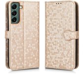 Gangxun Funda para Samsung Galaxy S21 5G Funda con tarjeteroKickstand Magnetic Leather Flip Case compatible con Samsung Galaxy S21 5G Cover Oro