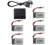 Cargador de batería 5 en 1 con 5pcs 3.7v 550mah litio polímero Li-po baterías y cable USB compatible con Syma Q11 H99w