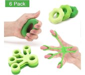 Entrenador muscular de mano y entrenador de dedos Set de 6, Dispositivo de entrenamiento de anillo y antebrazo de entrenador de mano