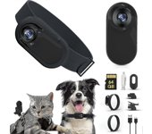 Collar de cámara para gatos, cámara inalámbrica para perros HD 1080p, cámara de acción deportiva, cámara para collar de gato, cámara de grabación d...