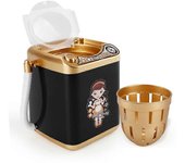 Lavadora de desagüe de oro negro, brocha de maquillaje, limpiador de lavadora de esponja, limpieza automática de plástico (negro, con cubo)