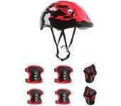 7Pcs/Set Niños Casco Niños Rodillera Codera Ciclismo Patín Bicicleta Protecs Rojo