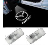 2pcs luces de bienvenida para Mazad 04-15 Mazda 6 proyector láser led especial luz logotipo luz de puerta luz lámpara de pie estilo C