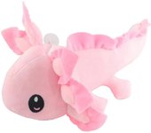 Heyone Kawaii Axolotl Almohada de peluche suave Rosa Ajolote amarillo Dinosaurio hexagonal Peluche Juguetes Muñeca Decoración del hogar 13.7in (Rosa)