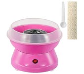 Máquina de algodón de azúcar para niños, mini máquina eléctrica de algodón de azúcar con placa a prueba de salpicaduras para fiesta infantil en cas...