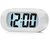 Yuzee Reloj despertador digital con repetición y luz nocturna (blanco)