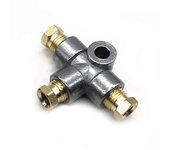 Conector de tee de freno hidráulico 3 Way T Piece Tubo de freno de tee con 3 tuercas macho Plata
