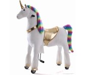 Kijana Caballo de juguete mecánico unicornio (grande) - 5 a 9 años - Rainbow Blanco 35 x 97 x 100 cm