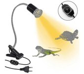 Reptile Heat Lamp Tortoise Basking Spot Lamp Turtle 360rotatable Light Clamp Flexible Ceramic Clip Desk Light Holder Socket With Dimmable Switch For A