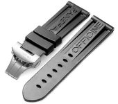 Correa de reloj negra Silicona Goma Reloj De reemplazo para Panerai Correa Herramientas Hebilla de acero