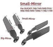Para Ducati 848 916 996 998 999 Panigale 1198 1098 1199 Motocicleta Espejo de viento modificado Ala de viento ajustable Espejo retrovisor giratorio...
