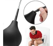 Nuevo kit de bombilla de enema negro de 220 ml Clean Anal Douche con boquilla para unisex hombres mujeres limpieza de colon