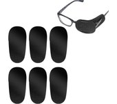 6 piezas parches oculares para gafas (negro, mediano), parches oculares reutilizables para cubrir el ojo derecho izquierdo Mejorar la visión para n...