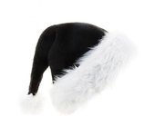2 piezas Black Santa Hat - Adults Deluxe Black And White Xmas Christmas Hat Pack