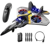 Favrison Avión de control remoto 2.4Ghz RC Aviones Helicóptero Cuadricóptero para Adultos, Niños, Dron giratorio, Detección de gravedad, Rollo de a...