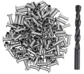 Paquete de 120 fundas protectoras de acero inoxidable para barandilla de cable de 1/8 de pulgada 5/32 pulgadas o 3/16 pulgadas, T316 Plata