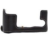 Para Fujifilm X-T30 II / X-T30 / X-T20 / X-T10 Cubierta de cuero de medio cuerpo con batería Multicolor Style C